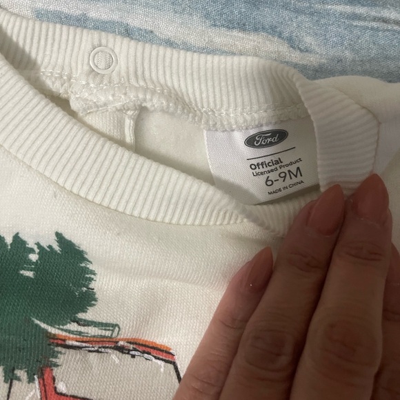 Ford White Sweatshirt with Red Bronco Graphic and Green Checkered Leggings NWOT - Picture 2 of 2